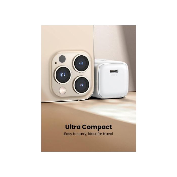 UGREEN 15326 Cargador USB C Nexode Mini 30W PD GaN Tech Blanco Carga Rápida 6