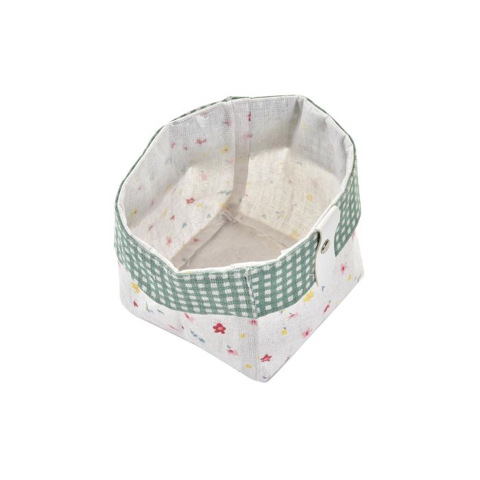 DKD Home Decor Cesta Shabby Vichy Sweet Algodón Poliéster 14x14x14 cm Set de 3 Colores Surtidos 3