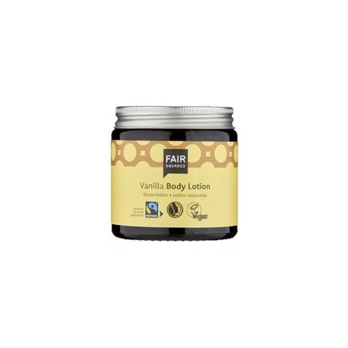 FAIR SQUARED Crema Loción Corporal de Vainilla 100 ml – Hidratante con Aceite de Oliva Bio – Cosmética EcoNatural y Comercio Justo