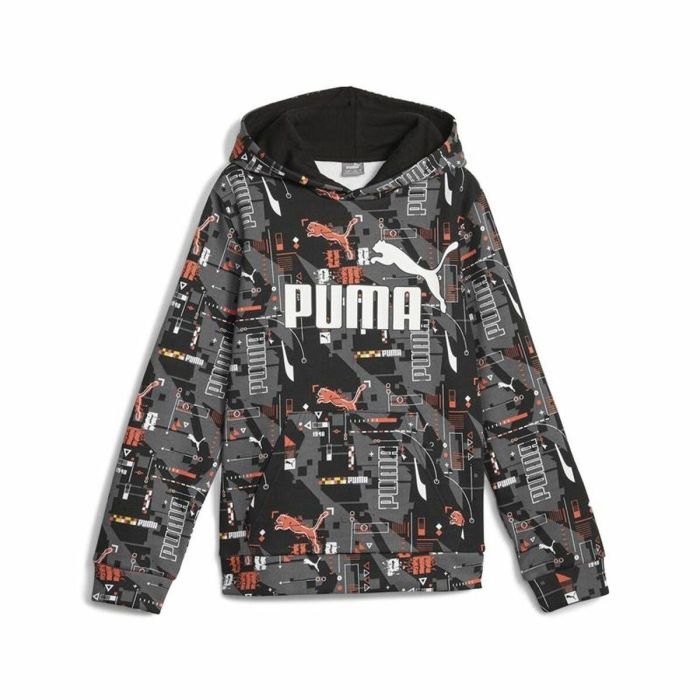 Sudadera con Capucha Niño Puma Ess+ Futureverse Aop Negro 0 Sudadera con Capucha Niño Puma Ess+ Futureverse Aop Negro 0