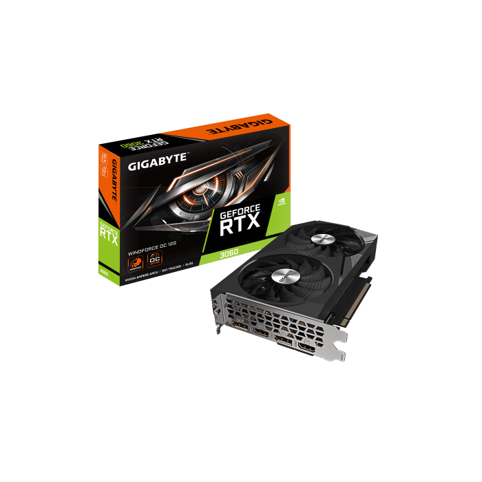 Gigabyte GV-N3060WF2OC-12GD 2.0 Tarjeta Gráfica GeForce RTX 3060 WindForce OC LHR 12GB GDDR6 Ampere 1792MHz PCIe 4.0 HDMI DisplayPort 6 Gigabyte GV-N3060WF2OC-12GD 2.0 Tarjeta Gráfica GeForce RTX 3060 WindForce OC LHR 12GB GDDR6 Ampere 1792MHz PCIe 4.0 HDMI DisplayPort 6