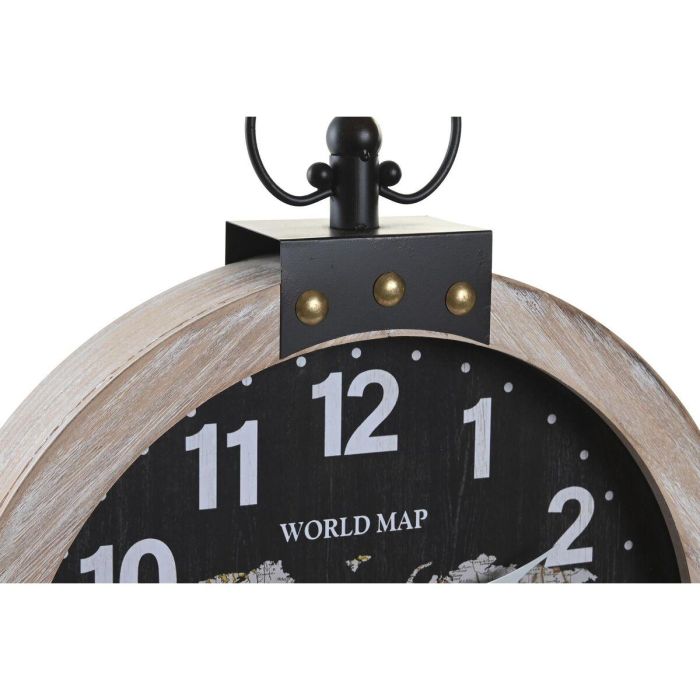 Reloj Pared Vintage DKD Home Decor Negro Marron 6.5 x 50 x 40 cm (2 Unidades) 1