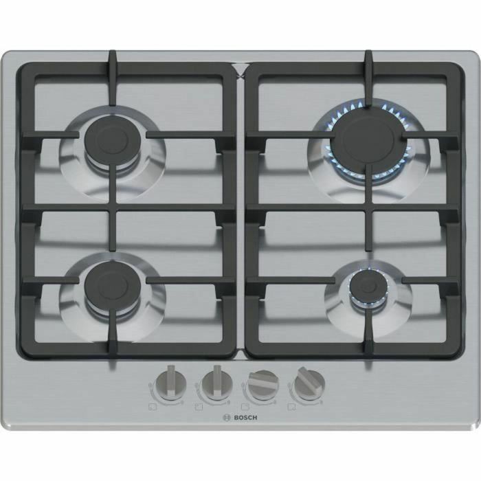 Bosch PGP6B5K90 Placa de Gas Serie 4, 4 Quemadores, 58 cm, Acero Inoxidable Bosch PGP6B5K90 Placa de Gas Serie 4, 4 Quemadores, 58 cm, Acero Inoxidable
