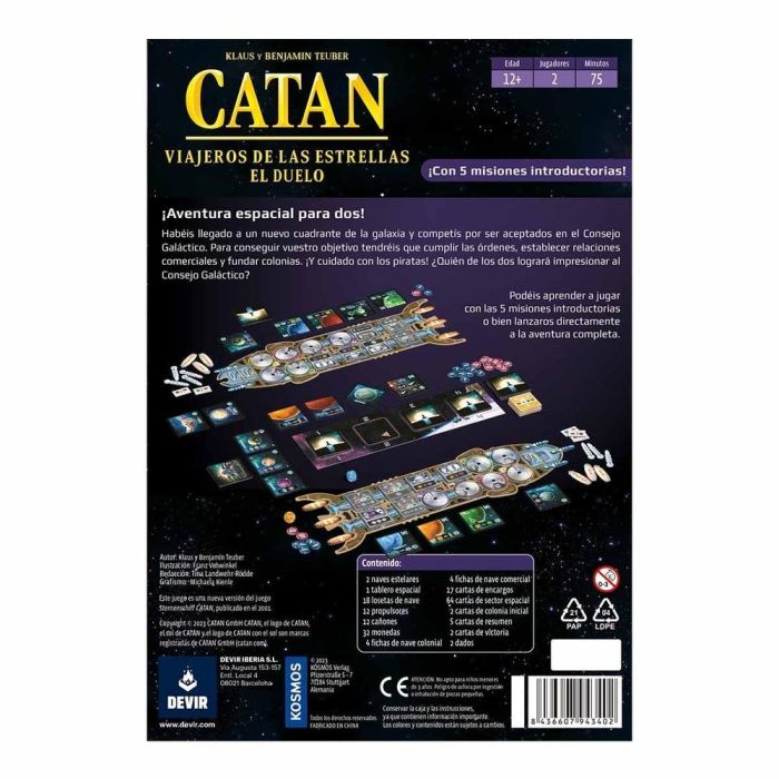 Devir Juego de Mesa Catán Viajeros Las Estrellas - Aventura Galáctica para 2 Jugadores 3 Devir Juego de Mesa Catán Viajeros Las Estrellas - Aventura Galáctica para 2 Jugadores 3