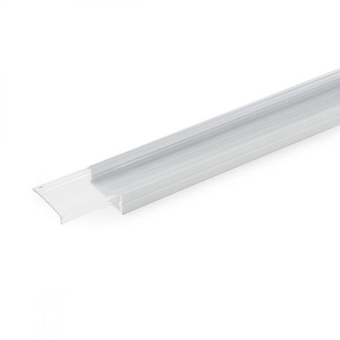 Perfíl Aluminio para Tira LED Doble - Difusor Transparente x 2M 1