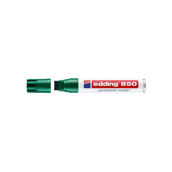 Edding Rotulador Permanente Verde Punta Biselada 5-15 mm Recargable Marcador Grueso Secado Rápido para Grandes Áreas