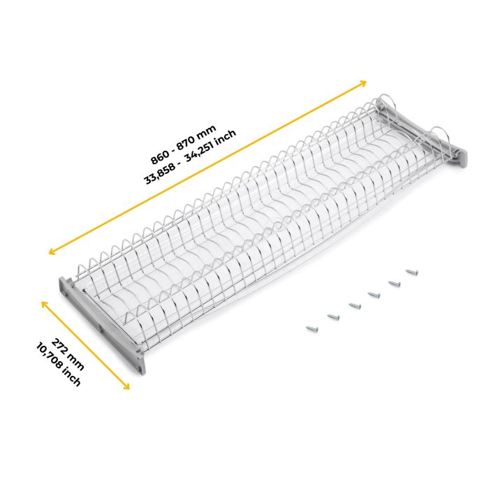 Emuca Escurreplatos para módulos altos Suprastar, módulo 900mm, Acero, Cromado 8 Emuca Escurreplatos para módulos altos Suprastar, módulo 900mm, Acero, Cromado 8