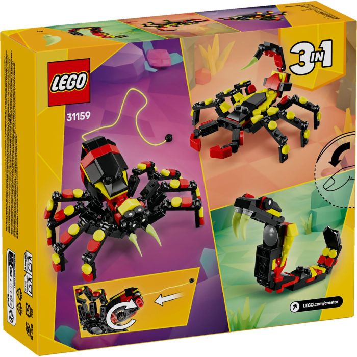 LEGO 31159 Creator Animales Salvajes 3 en 1: Araña Sorprendente - Juego de Construcción Niños +7 Años 12 LEGO 31159 Creator Animales Salvajes 3 en 1: Araña Sorprendente - Juego de Construcción Niños +7 Años 12