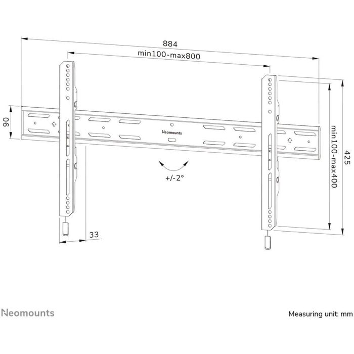 Neomounts WL30S-850BL18 Soporte de pared fijo para TV 43-86" (109-218cm) Bloqueable Acero Negro para pantallas hasta 60kg 11 Neomounts WL30S-850BL18 Soporte de pared fijo para TV 43-86" (109-218cm) Bloqueable Acero Negro para pantallas hasta 60kg 11