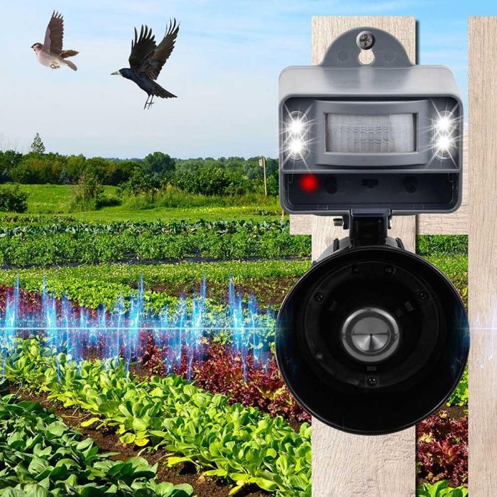 Weitech Ahuyentador Sonoro de Pájaros con Flash para Exterior. Repelente Automático por Movimiento para Jardines y Terrazas 3
