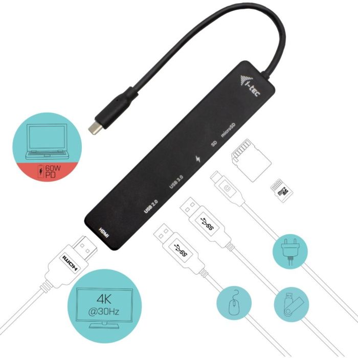 Hub USB i-Tec Travel Easy 60W 3