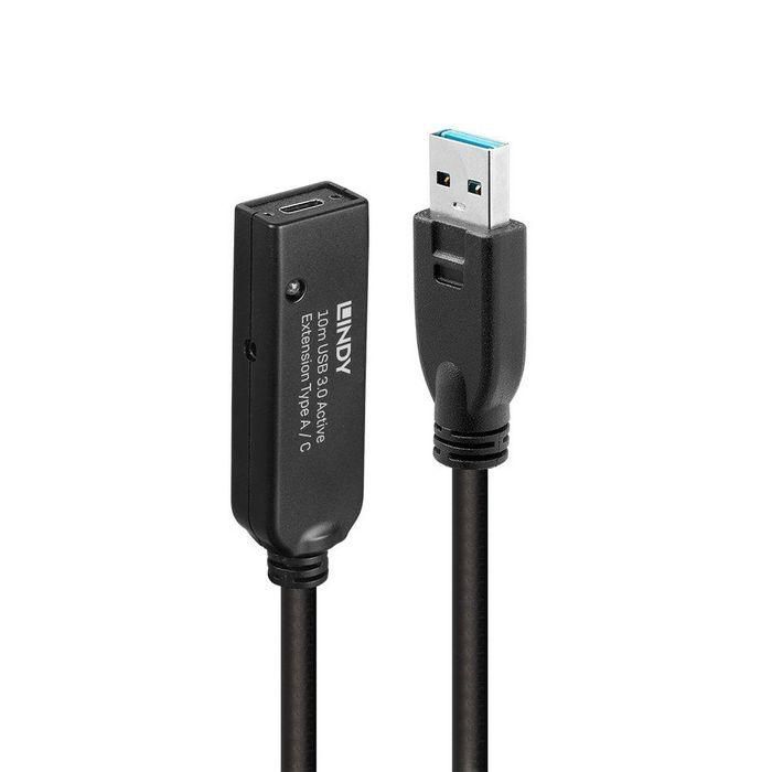Lindy 43376 - Cable Extensión Activo USB 3.0 de 10m Tipo A a C, 5Gbps para Periféricos