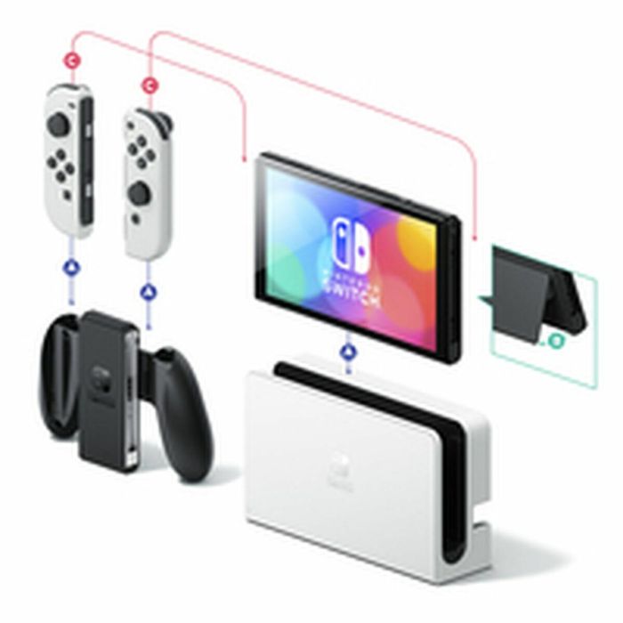 Nintendo Switch Versión OLED Blanca/ Incluye Base/ 2 Mandos Joy-Con 9 Nintendo Switch Versión OLED Blanca/ Incluye Base/ 2 Mandos Joy-Con 9