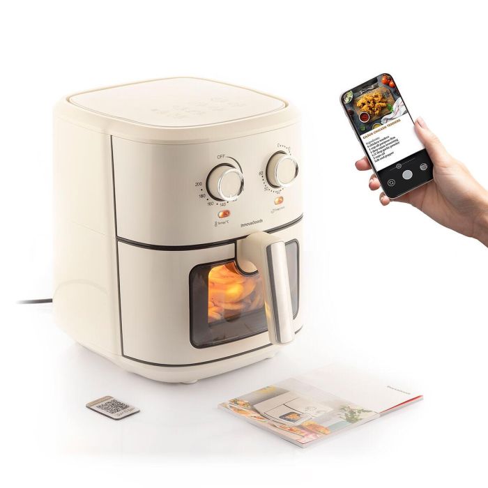 Freidora de Aire InnovaGoods Vynner Pro 6500 Crema 1700 W 6,5 L Acero Inoxidable 4 Freidora de Aire InnovaGoods Vynner Pro 6500 Crema 1700 W 6,5 L Acero Inoxidable 4
