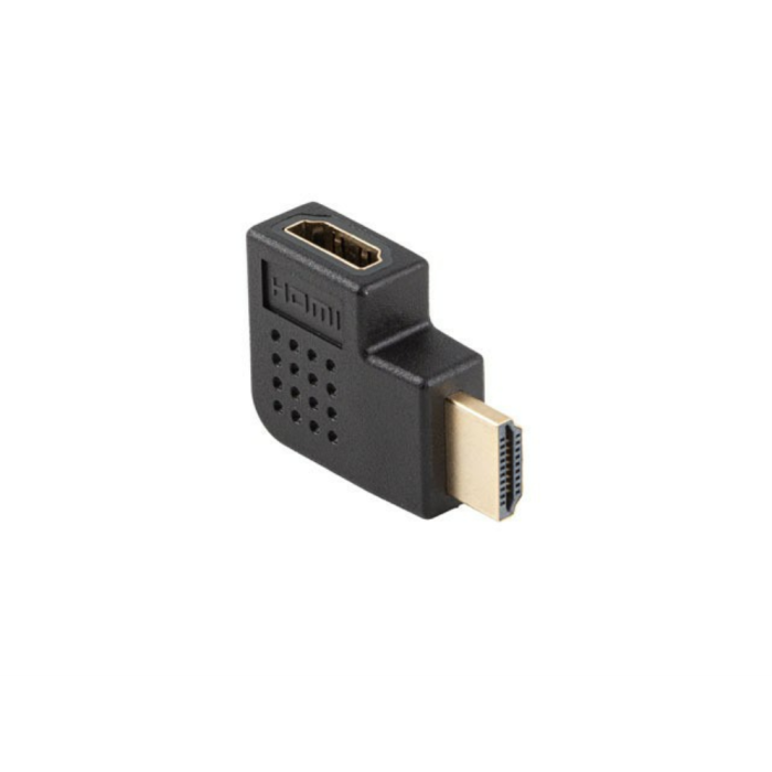 Lanberg Adaptador HDMI Macho - Hembra Angulo 4K Conectores Chapados en Oro PVC Negro Plug and Play