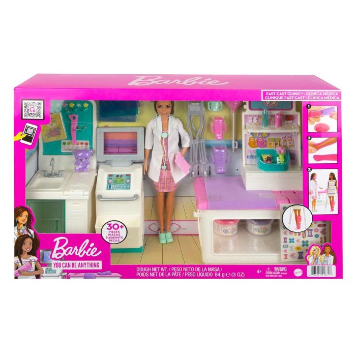 Barbie Hft68 Muñeca Doctora Tú Puedes Ser con Set de Clínica Médica. Incluye Estetoscopio, Portapapeles y Camilla para Exploraciones 4