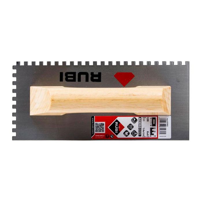 Rubi R65982 Peine de Acero para Mortero Cola 28cm Mango Madera Cerrado Dentado 6x6mm Ideal Cerámica Pequeña 1 Rubi R65982 Peine de Acero para Mortero Cola 28cm Mango Madera Cerrado Dentado 6x6mm Ideal Cerámica Pequeña 1