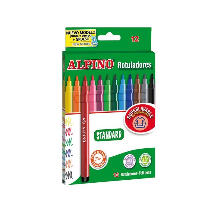 Rotulador Alpino Standard Caja De 12 Colores Surtidos 1