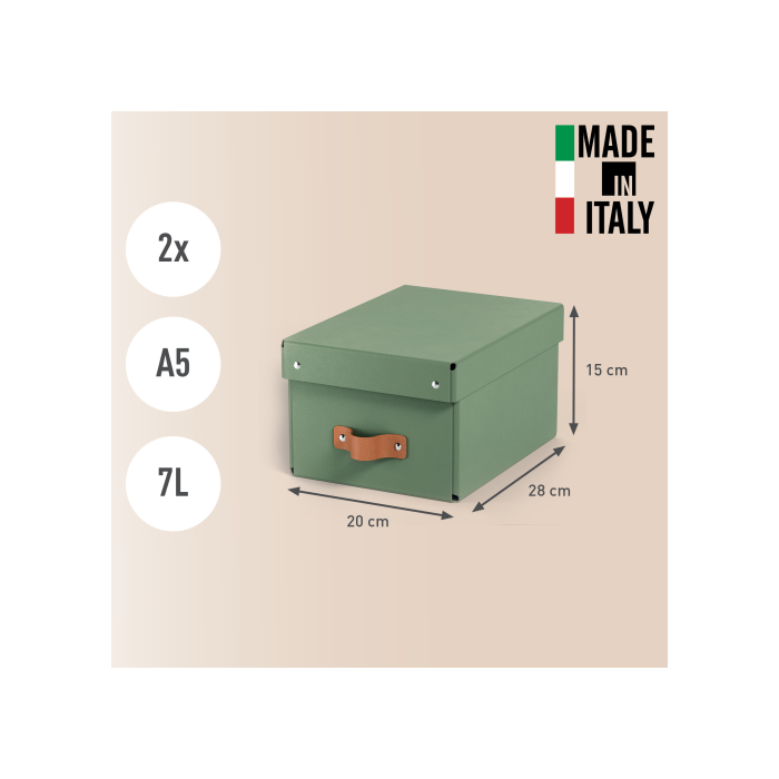 Pack 2 Cajas de Almacenamiento Cartón Pequeña Color Verde Leitz 61470050 2