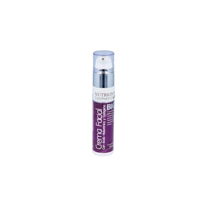 NUTRIOX Crema Facial con Ácido Hialurónico y Colágeno 50ml BIO - Hidratante y Anti-envejecimiento