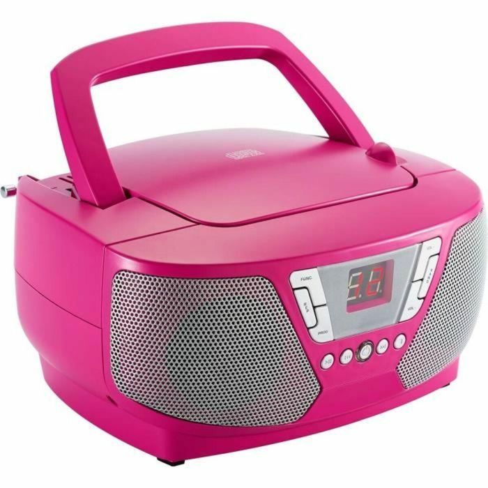 Reproductor de Radio CD Portátil - BIGBEN INTERACTIVE - CD60RSSTICK - Rosa + Pegatinas