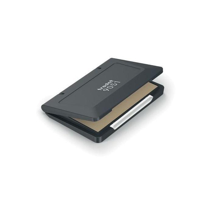 Trodat 9051 Cojín para Sello de Fieltro sin Tinta, Plástico, Negro, para sellos de 100x71mm, compatible Trodat
