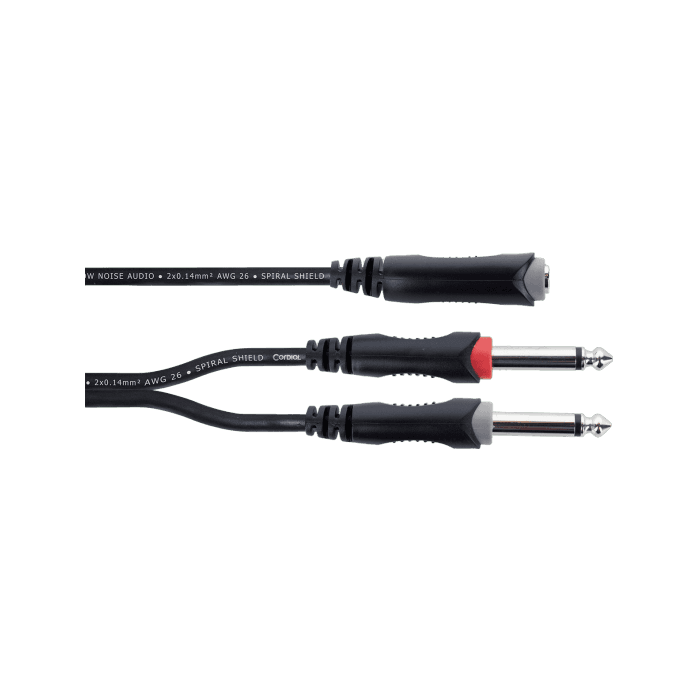Cable Y Jack Estéreo Hembra / 2 Jacks Mono Macho 30 Cm Cable Y Jack Estéreo Hembra / 2 Jacks Mono Macho 30 Cm