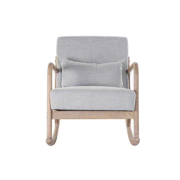 DKD Home Decor Mecedora Sixties Gris Claro Natural 88 x 78 x 66 cm 4