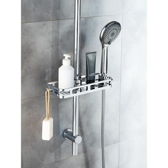 Wenko Cesto de ducha Libertà acero inoxidable, ABS, compatible con barras de 22/24/25 mm 2 Wenko Cesto de ducha Libertà acero inoxidable, ABS, compatible con barras de 22/24/25 mm 2