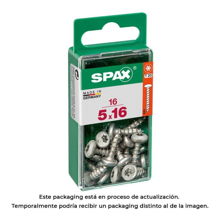 Spax Tornillo Madera Universal 5,0x16mm Wirox Cabeza Redonda T-STAR Plus 4CUT 16 Unidades
