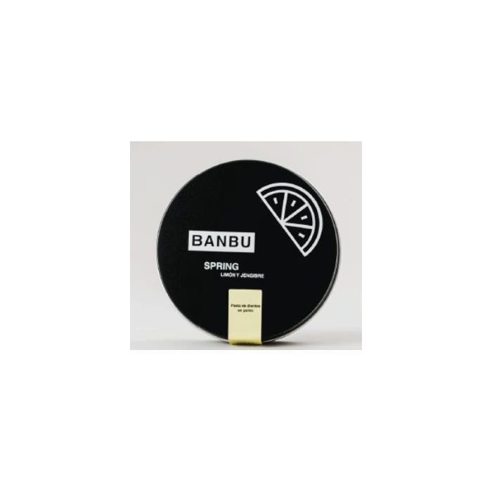 Spring Dentífrico Limón Polvo 60g Eco Vegan con Jengibre. Ingredientes 100% Naturales. Biodegradable, para Adultos y Embarazadas.
