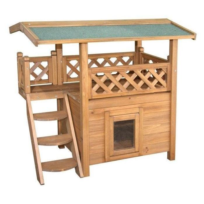 Casa para gatos - KERBL - Lodge - Madera - Marrón / Verde - 77 x 50 x 73 cm 5 Casa para gatos - KERBL - Lodge - Madera - Marrón / Verde - 77 x 50 x 73 cm 5