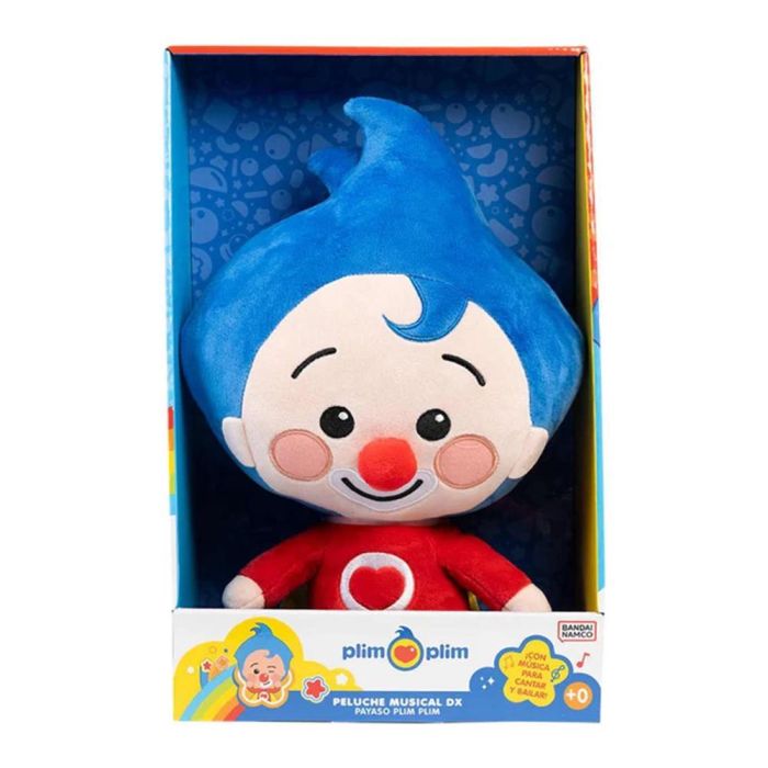 Plim Plim Peluche Musical Payaso 30 cm con Luz y Sonido, Incluye Pilas LR44, a partir de 0 meses