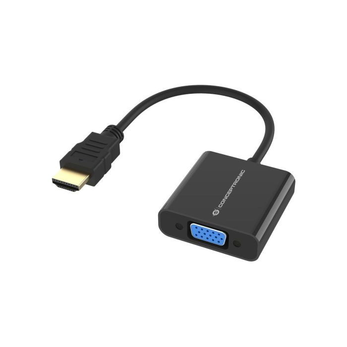Conceptronic Adaptador HDMI a VGA 0.25M ABBY20B - HDMI Macho a VGA Hembra, 1080p 60 Hz