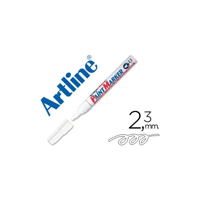 Rotulador Artline Marcador Permanente Ek-400 Xf Blanco Punta Redonda 2.3 mm Metal Caucho Y Plastico 12 unidades