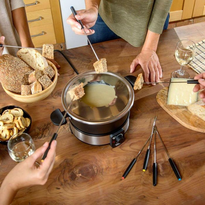 FONDUE TAURUS FF2 - 1000W - TERMOSTATO REGULABLE - CAPACIDAD 2L - 8 PINCHOS - ANTIADHERENTE - PIES ANTIDESLIZANTES 6