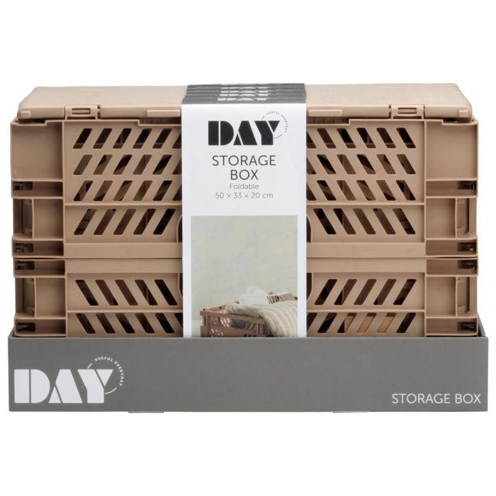 Day Caja Plegable Apilable Natural Sand 50x33 cm Capacidad 27.6 L 4