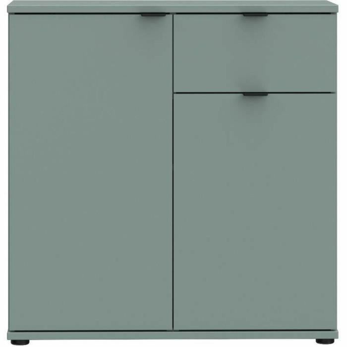 Mueble de almacenaje pequeño GANYMEDE GNMK222LU59 - Aparador 2 puertas, 1 cajón - Salvia - 80,1 x 34,1 x 82,3 cm 4