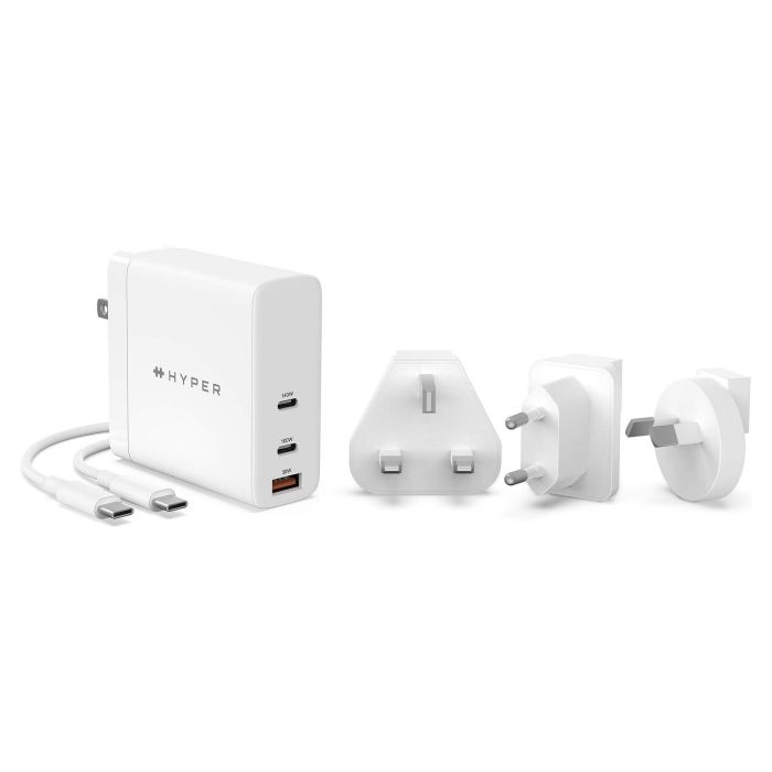 HYPER HJG140WW Cargador de Dispositivo Móvil Universal Blanco, Carga Rápida, 2 Puertos USB Tipo C, Interior, 2m HYPER HJG140WW Cargador de Dispositivo Móvil Universal Blanco, Carga Rápida, 2 Puertos USB Tipo C, Interior, 2m
