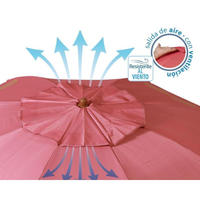 Atosa Sombrilla de Playa de Aluminio, UPF 50+, Rosa, 200 cm, Orientable 5