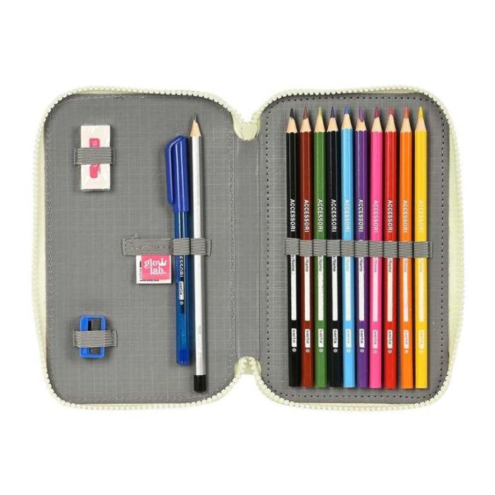 Estuche Escolar con Accesorios Glow Lab Magic flow Beige 12.5 x 19.5 x 4 cm (28 piezas) 3 Estuche Escolar con Accesorios Glow Lab Magic flow Beige 12.5 x 19.5 x 4 cm (28 piezas) 3