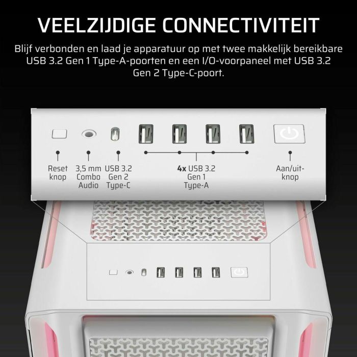 Corsair iCUE 5000T LX RGB Caja Semitorre ATX Gaming Cristal Templado Blanco con 3 Ventiladores RGB Preinstalados 7 Corsair iCUE 5000T LX RGB Caja Semitorre ATX Gaming Cristal Templado Blanco con 3 Ventiladores RGB Preinstalados 7