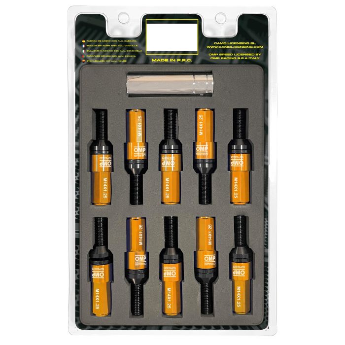 Omp Speed Juego De 20 Tornillos Con Protector De Aluminio De Colores M14x1.25 Llave De 17-19 Largo 28 mm Con Protector Naranja OMPS09971410 Omp Speed Juego De 20 Tornillos Con Protector De Aluminio De Colores M14x1.25 Llave De 17-19 Largo 28 mm Con Protector Naranja OMPS09971410