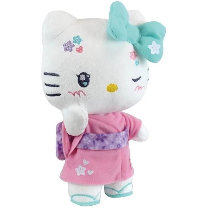 Jemini Hello Kitty Kimono Kawai Peluche +- 22 cm JEM3298060244060 Versión Kawai con kimono rosa y chanclas 2
