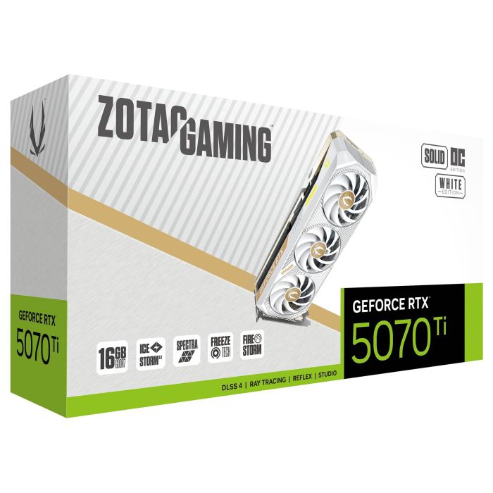 Zotac RTX 5070 Ti 16GB GDDR7 SOLID CORE OC 3 Fan White Tarjeta Gráfica 6