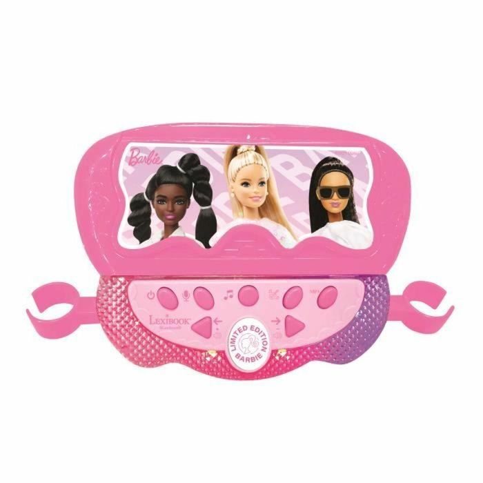 Lexibook LEX1695286887130 Micrófono de Barbie con soporte ajustable, iluminado, 2 Micrófonos, efectos de voz y Bluetooth 3