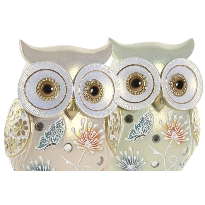 Figura Cottage DKD Home Decor Verde Beige 5 x 10 x 7 cm (4 Unidades) 1