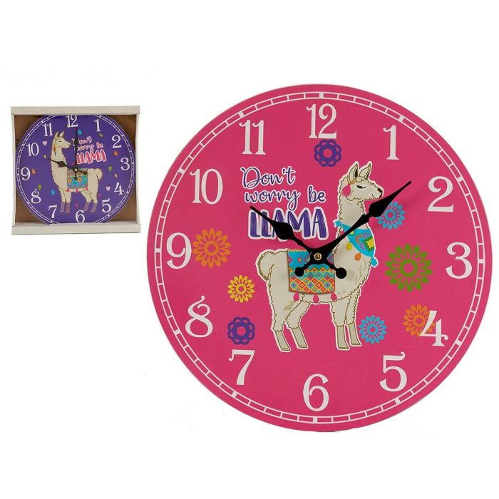 Reloj de Madera Redondo Llama - Giftdecor - 33 cm de Diámetro (12 Unidades) Reloj de Madera Redondo Llama - Giftdecor - 33 cm de Diámetro (12 Unidades)