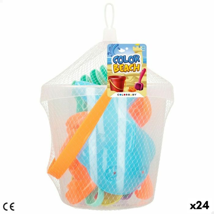 Set de Juguetes de Playa Colorbaby Ø 18 cm (24 Unidades) 4 Set de Juguetes de Playa Colorbaby Ø 18 cm (24 Unidades) 4