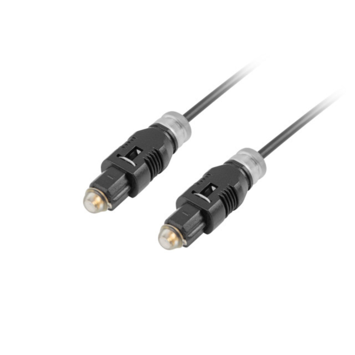 Lanberg Cable Toslink Óptico Audio Digital 3m Negro - Conecta dispositivos de audio como Home Theatre y barras de sonido